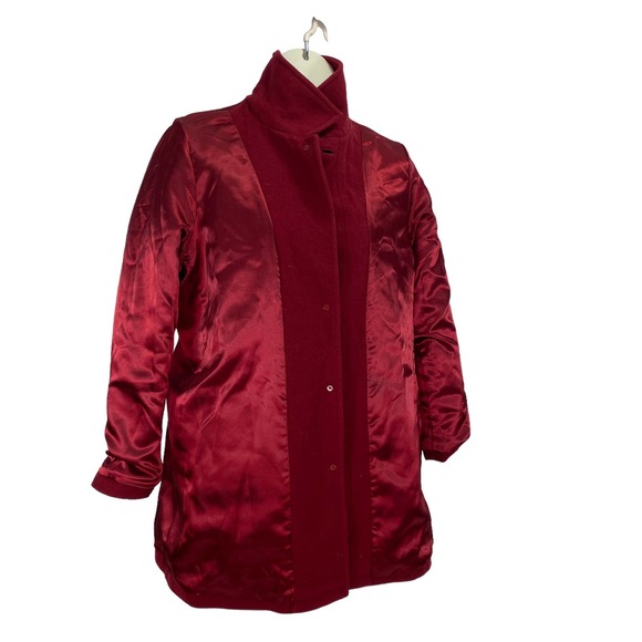 Eddie Bauer Red Wool Blend Coat Womens Jacket Peacoat XL - Picture 3 of 5